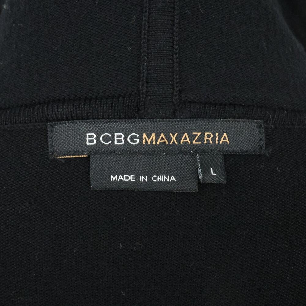 BCBG Max Azria Jacket Juniors Large Black Hooded Pockets Rhinestones Full Zip - Picture 4 of 16